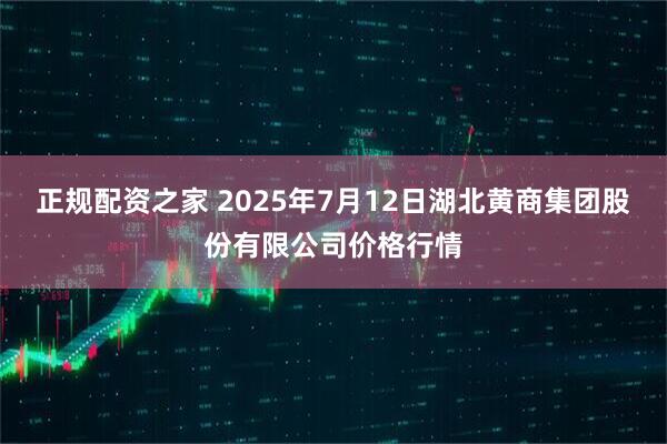 正规配资之家 2025年7月12日湖北黄商集团股份有限公司价格行情
